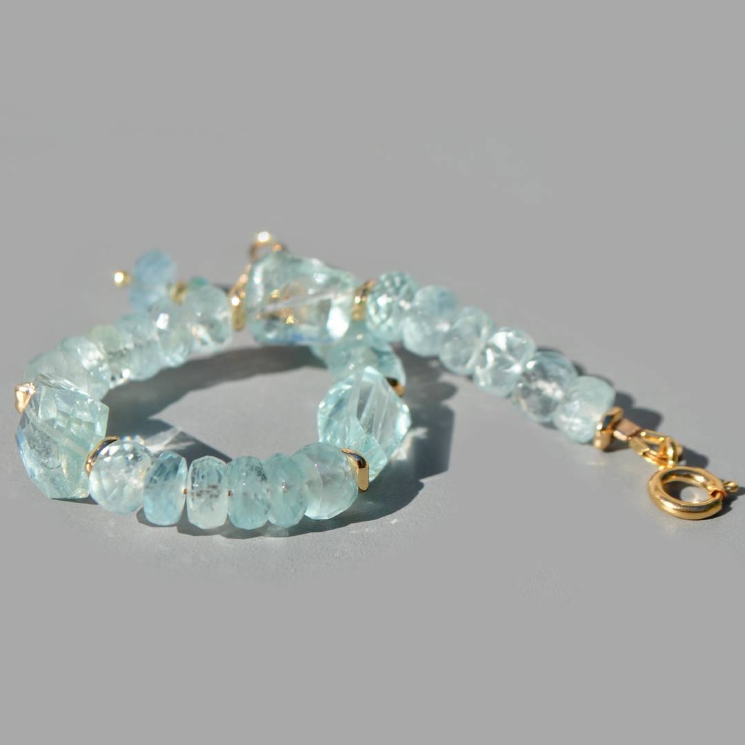 bracelet aigue marine pierre taillée(3)