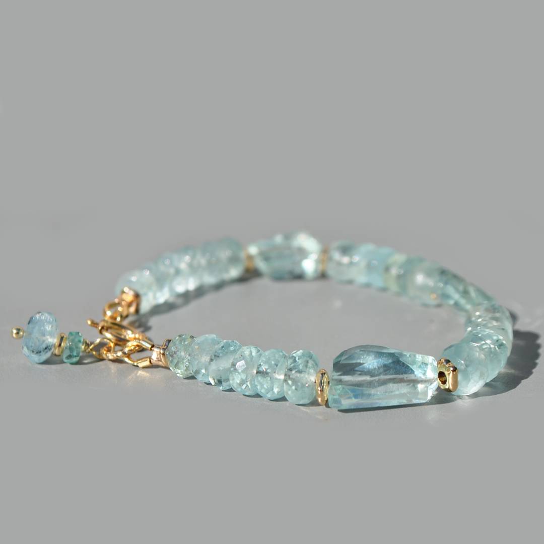 bracelet aigue marine pierre taillée(2)