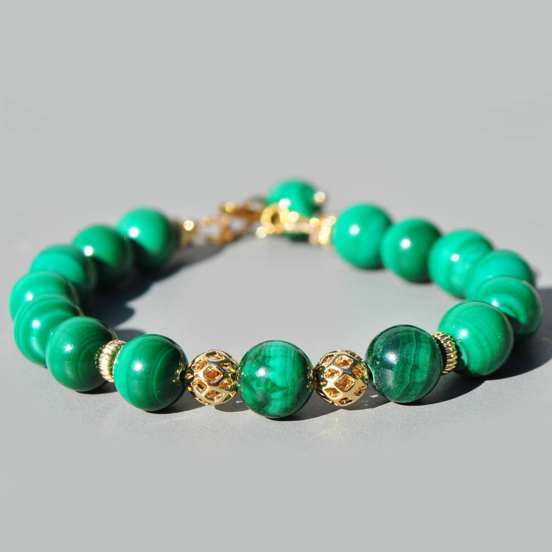 bracelet perle ronde Malachite