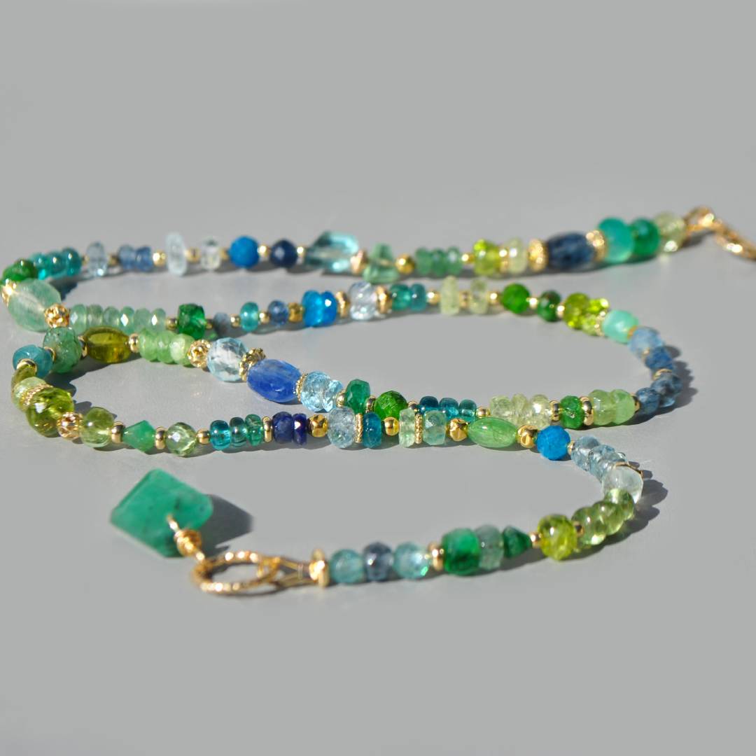 collier long pierres vertes bleues pendentif emeraude naturelle(4)