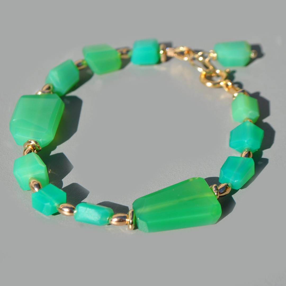 bracelet chrysoprase naturelle vert pomme-2
