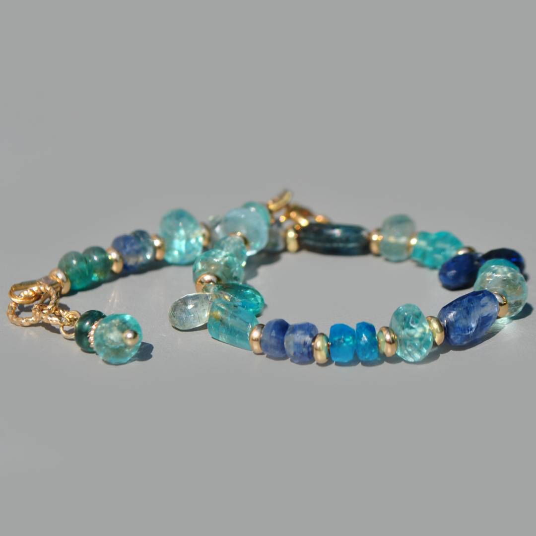bracelet pierre bleue cyaite apatite aigue marine(6)