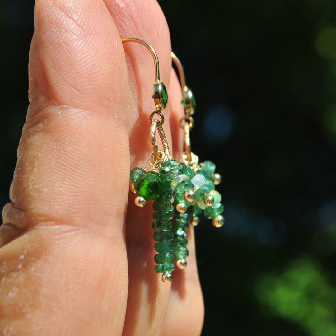 Boucle doreille zircon emeraude opale-2