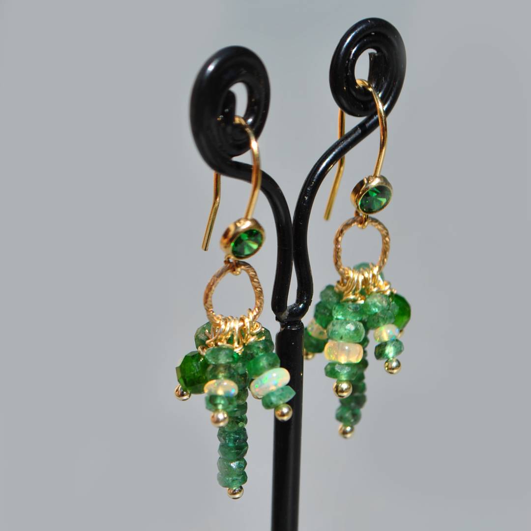 Boucle doreille zircon emeraude opale-3