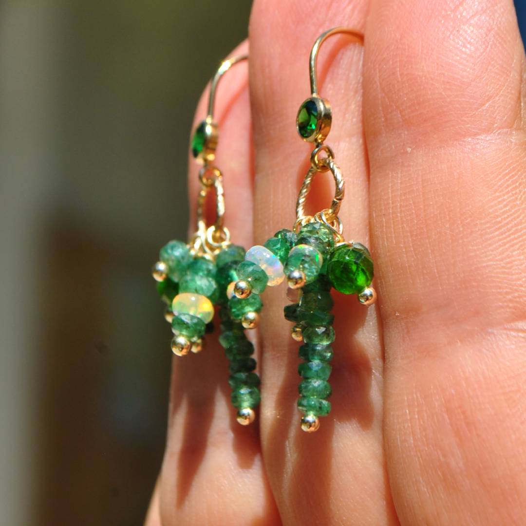 Boucle doreille zircon emeraude opale-5