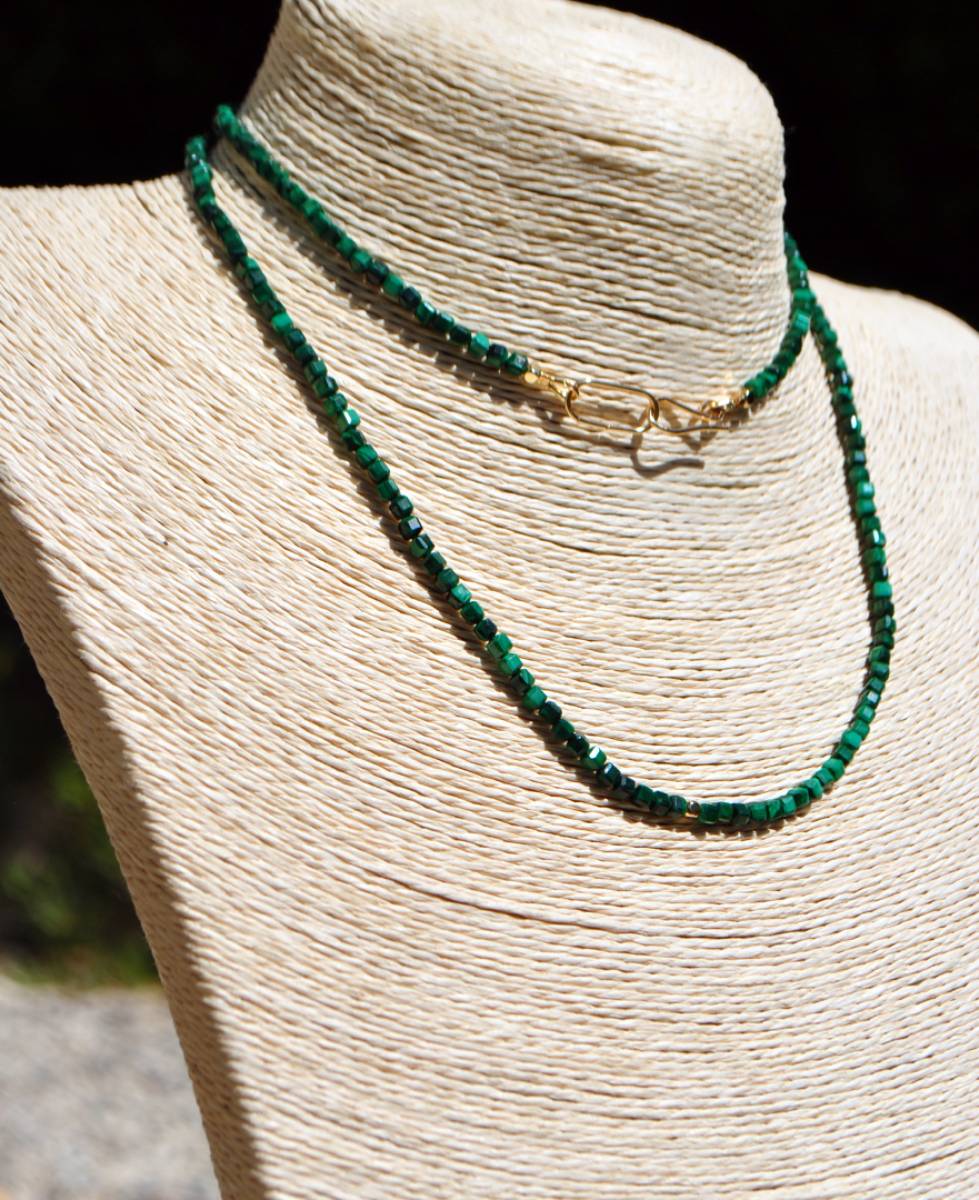 sautoir Malachite or-B