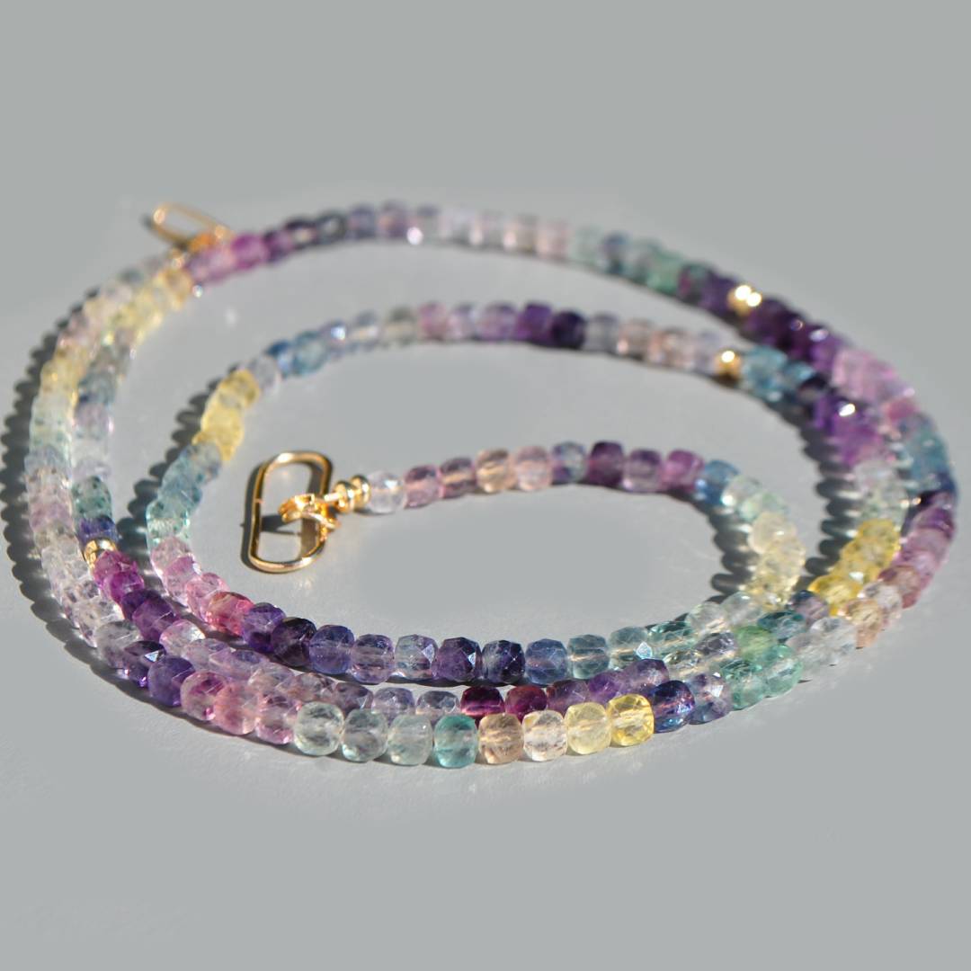 sautoir fluorite multicolore or-8