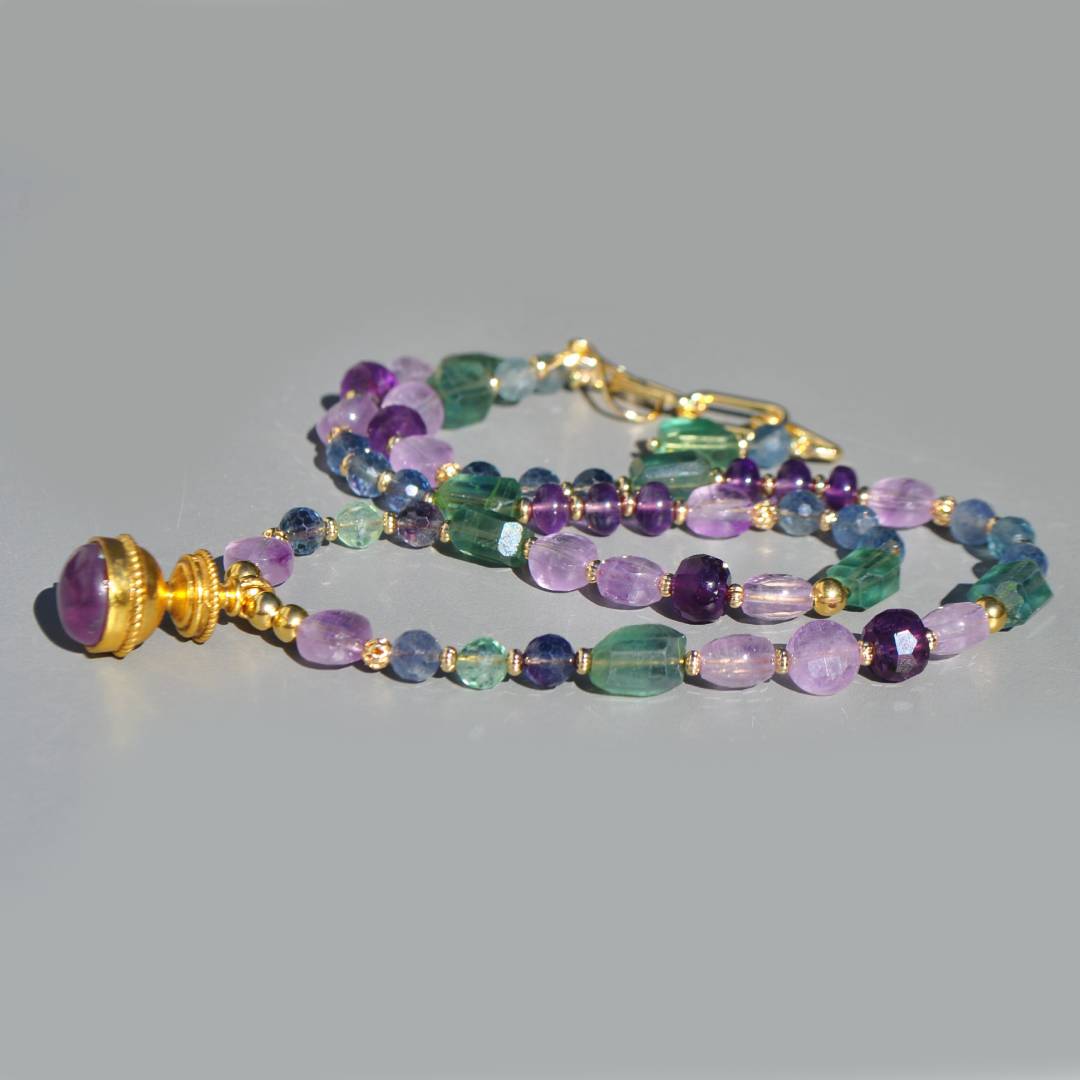 collier pendentif lanterne amethyste fluorite or-5