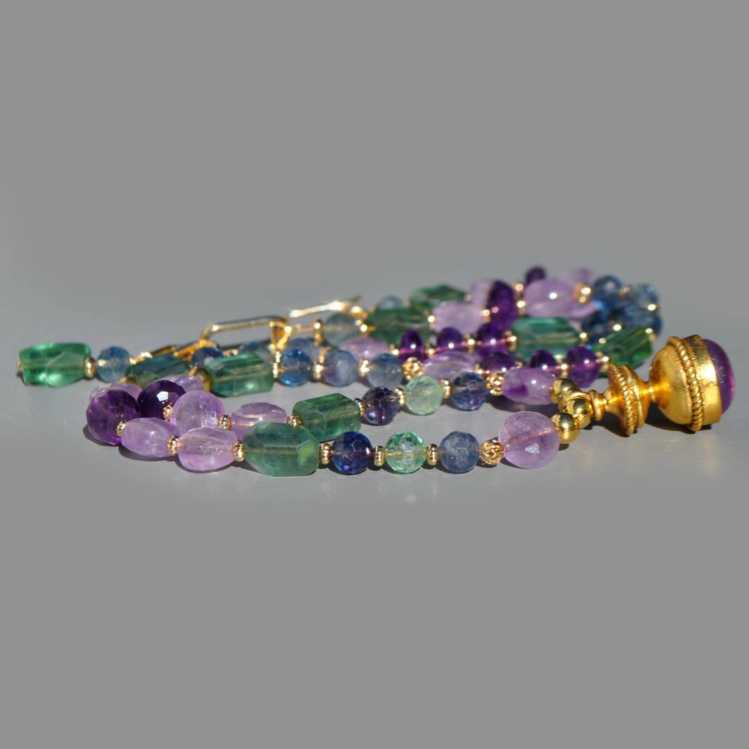 collier pendentif lanterne amethyste fluorite or-3