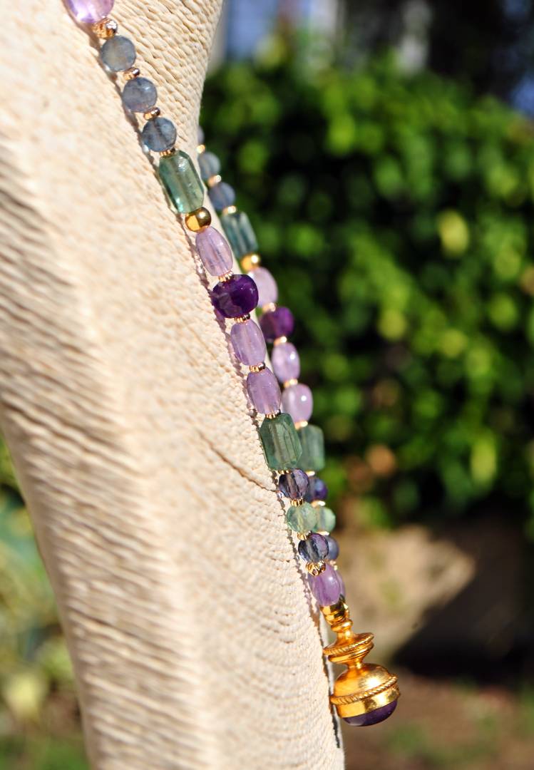 collier pendentif lanterne amethyste fluorite or-B