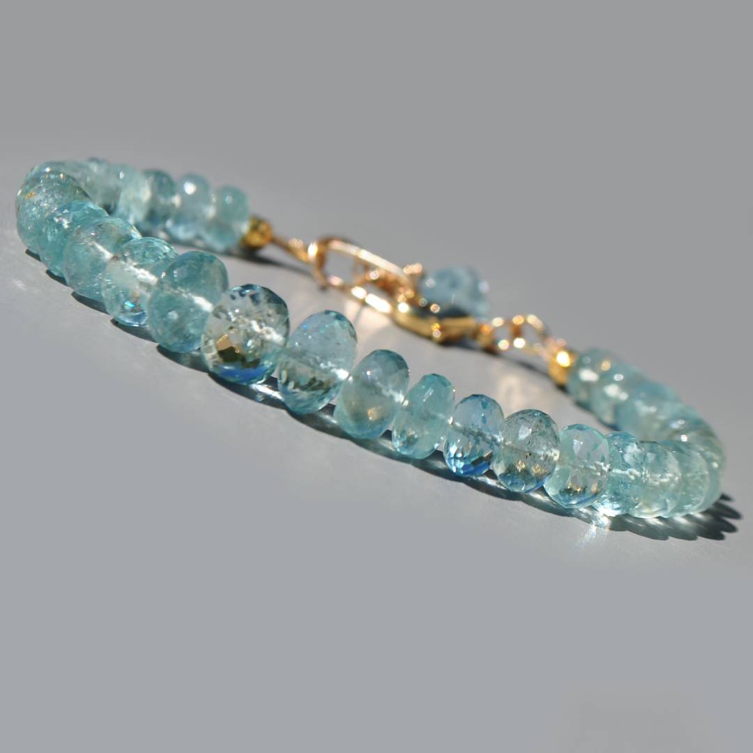 bracelet rondelles aigue marine haute qualité-1