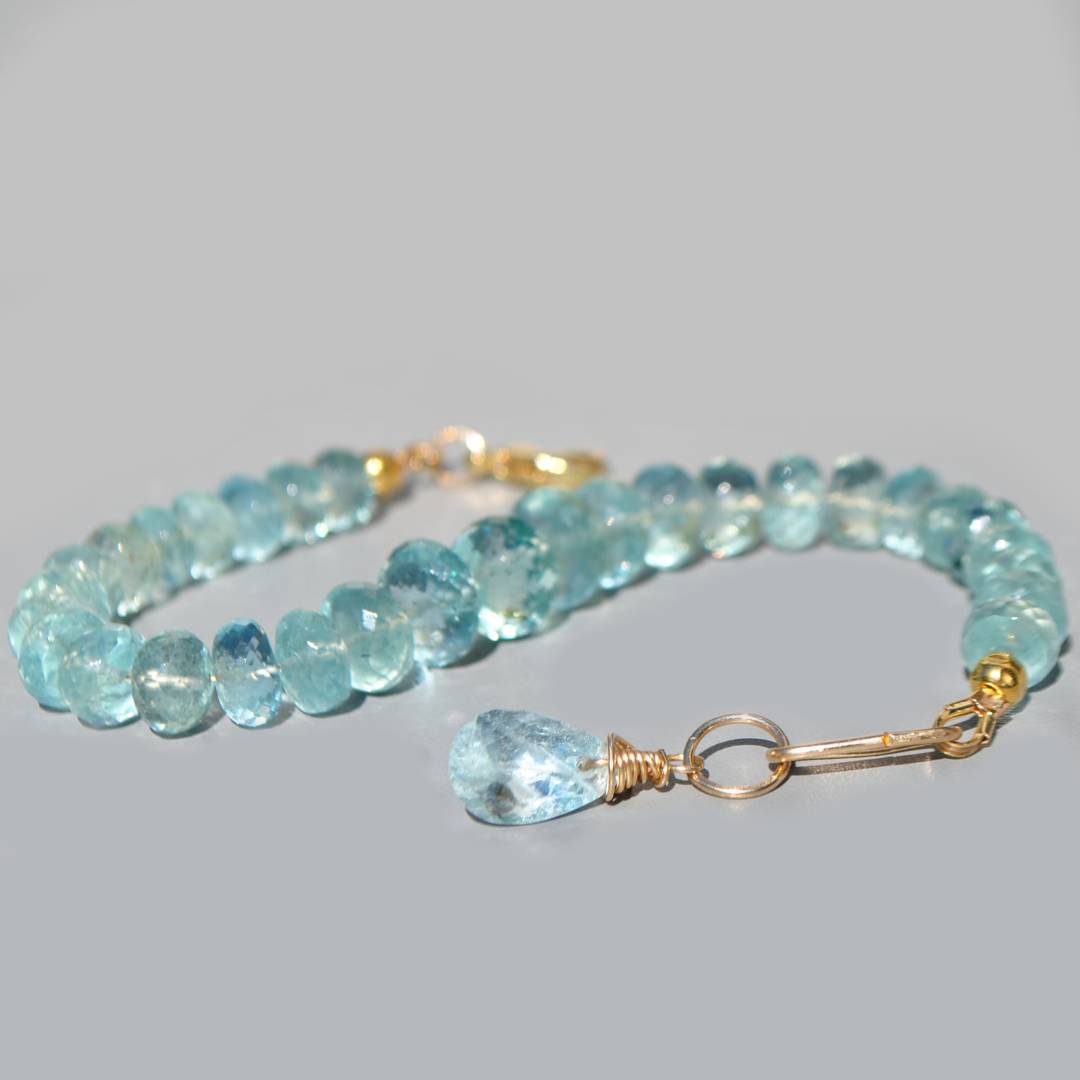 bracelet rondelles aigue marine haute qualité-5