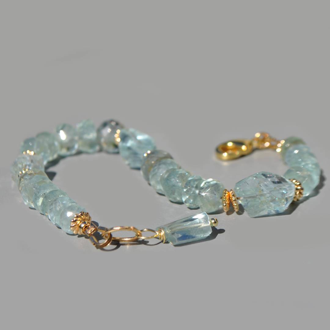 Bracelet Aigue Marine Gold filled 14K-7