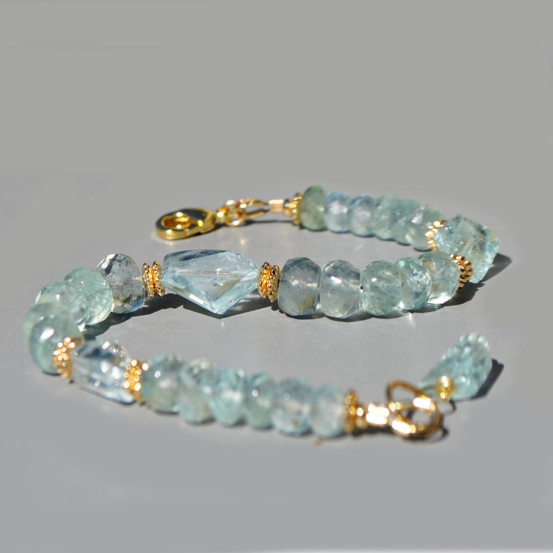 Bracelet Aigue Marine Gold filled 14K-4