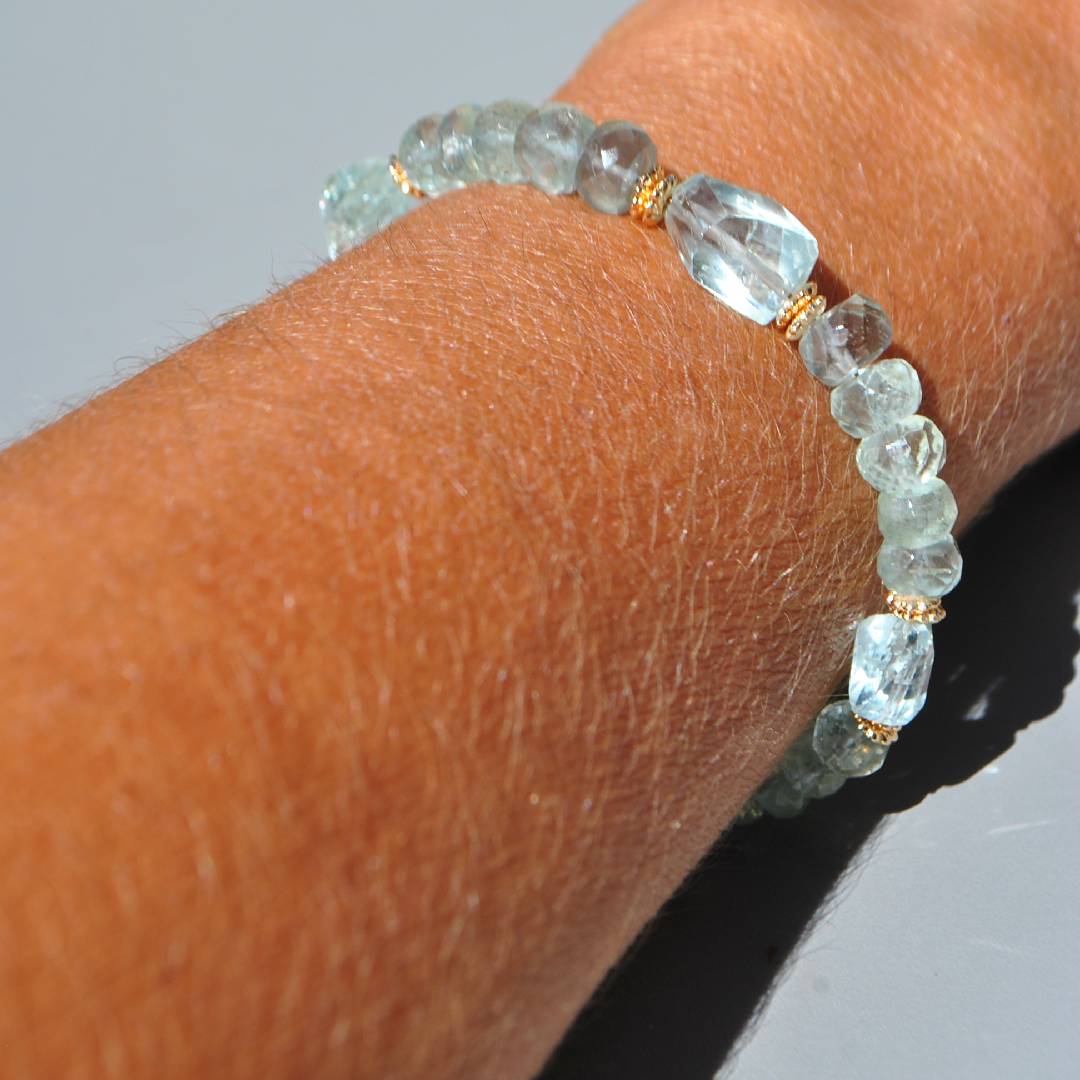 Bracelet Aigue Marine Gold filled 14K-B