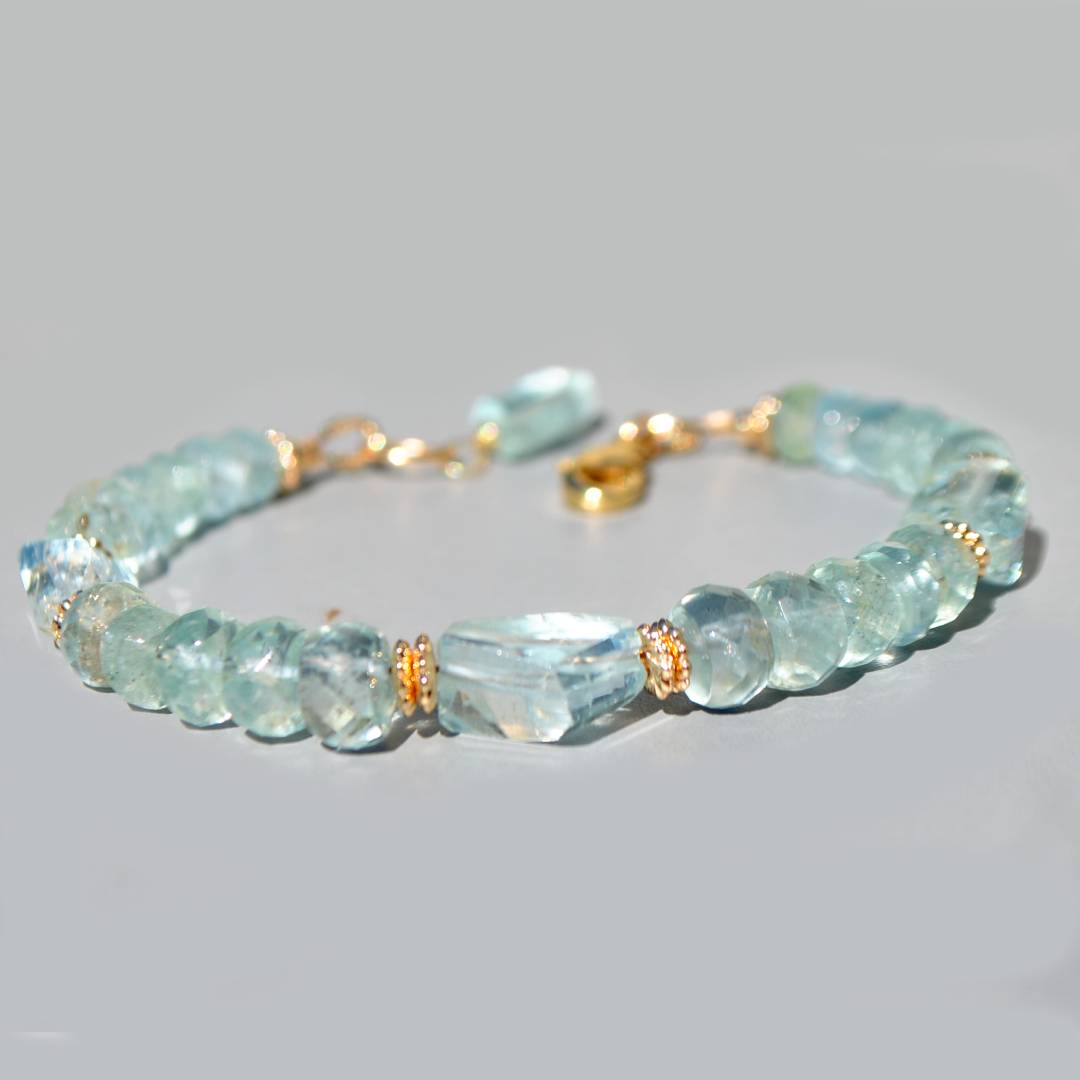 Bracelet Aigue Marine Gold filled 14K