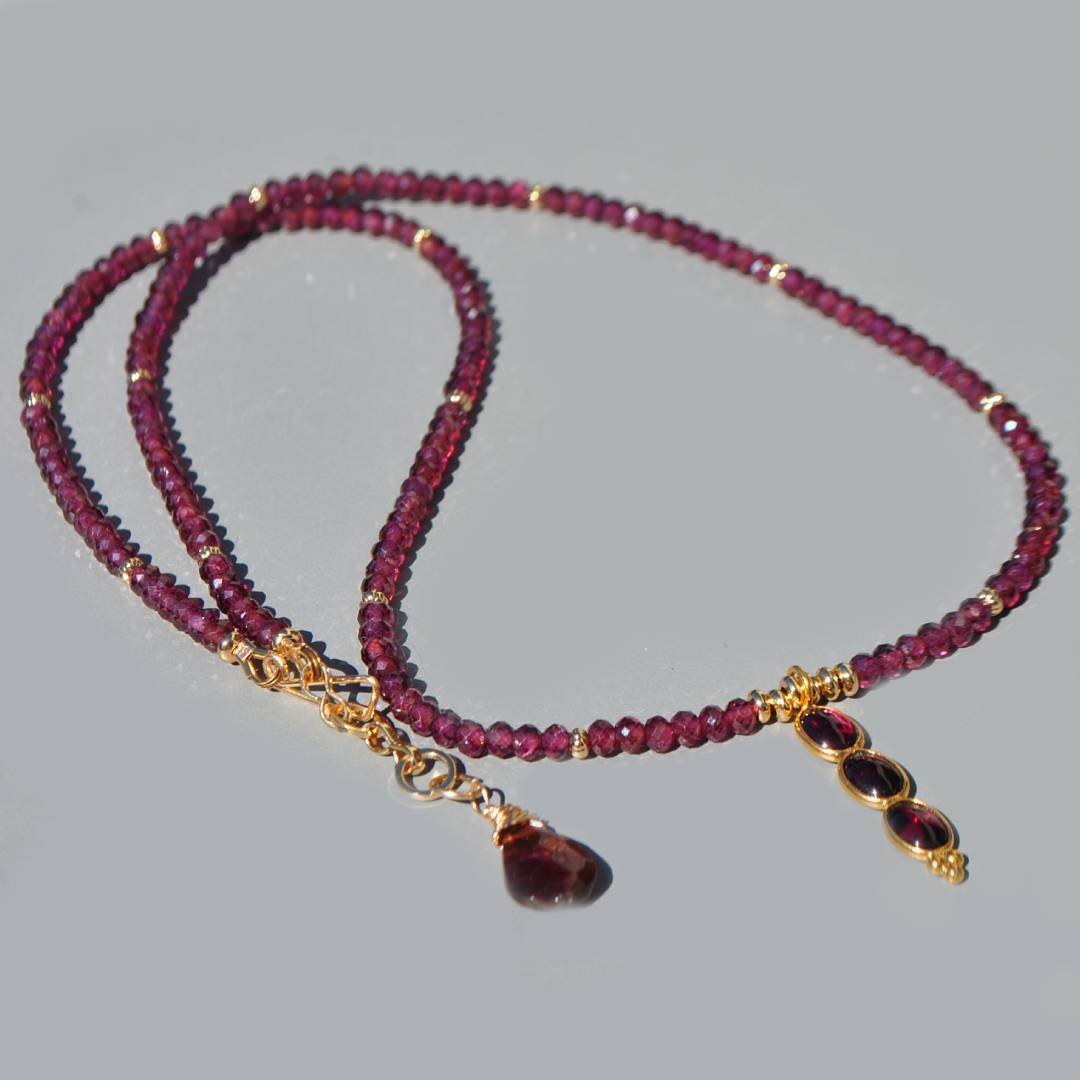 collier pendentif grenat rose rhodolite or-6