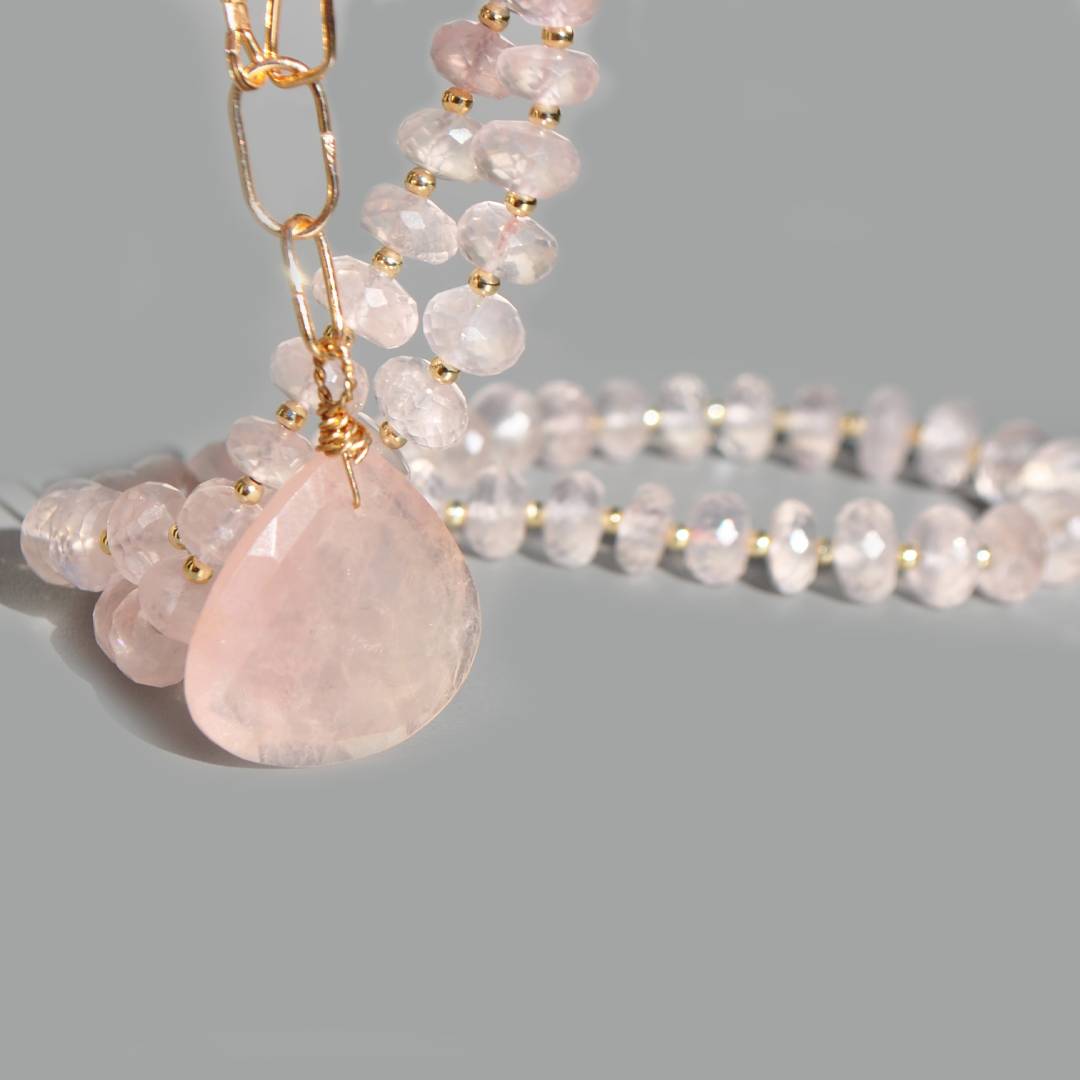 collier long perle facette de quartz rose naturelle-2 (1)