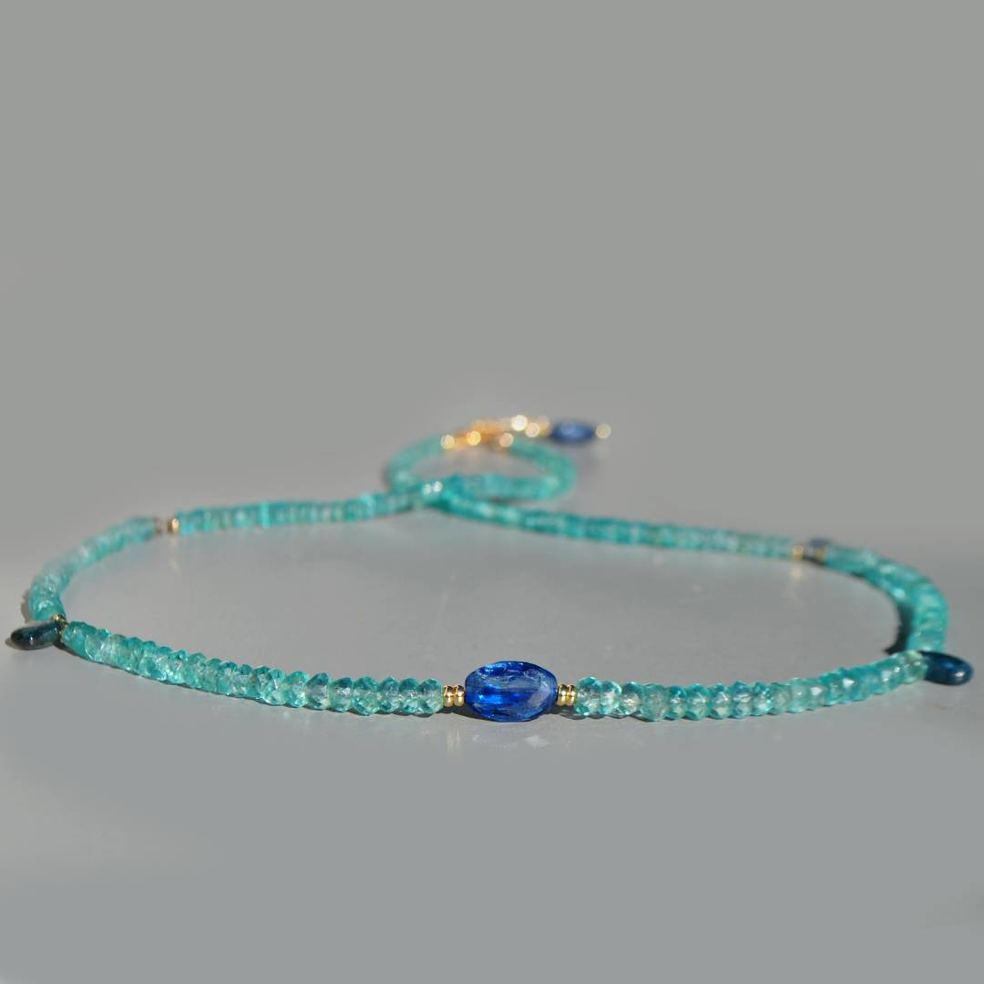 Collier apatite cyanite gold filled-5