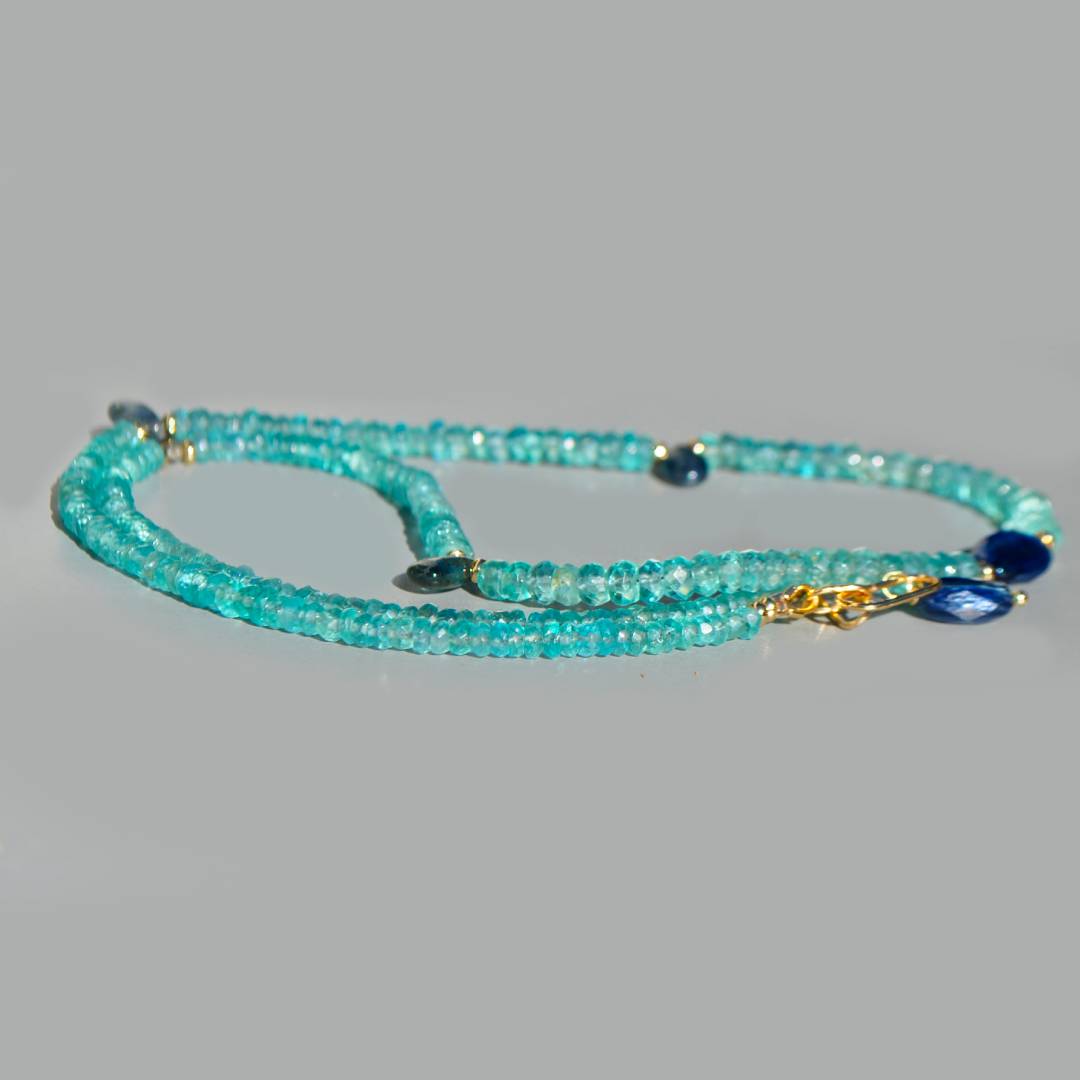 Collier apatite cyanite gold filled-3