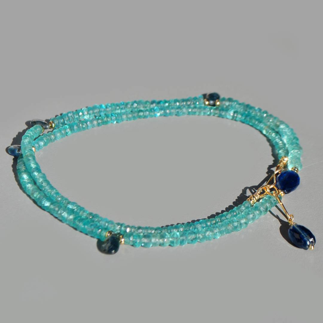 Collier apatite cyanite gold filled-6