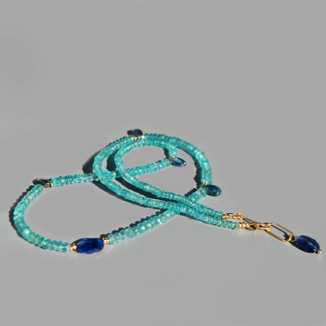 Collier apatite cyanite gold filled-7