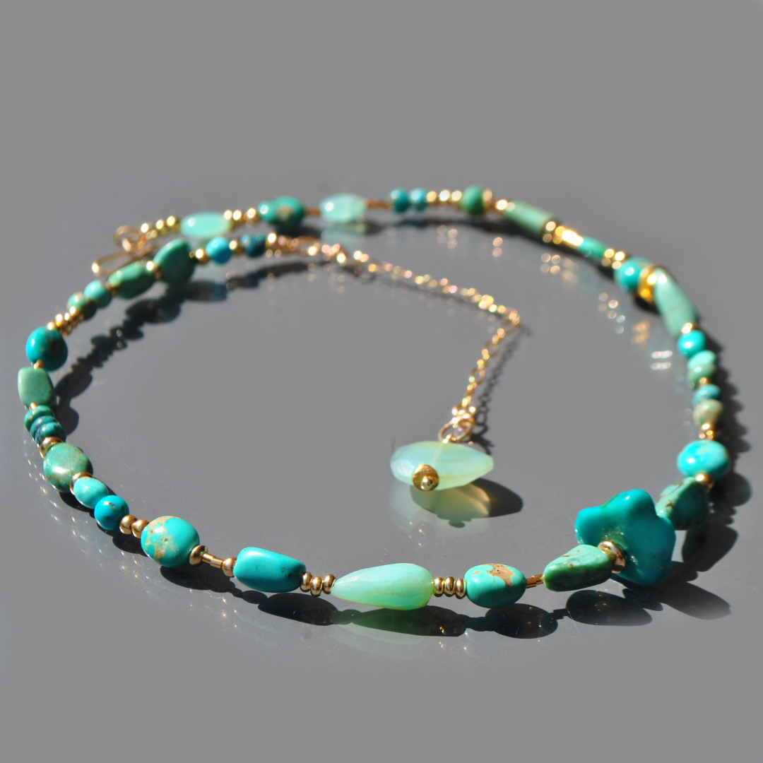 collier Turquoise opale or-4