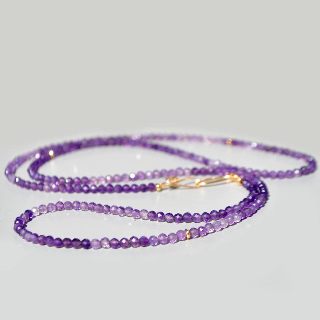 sautoir amethyste naturelle gold filled