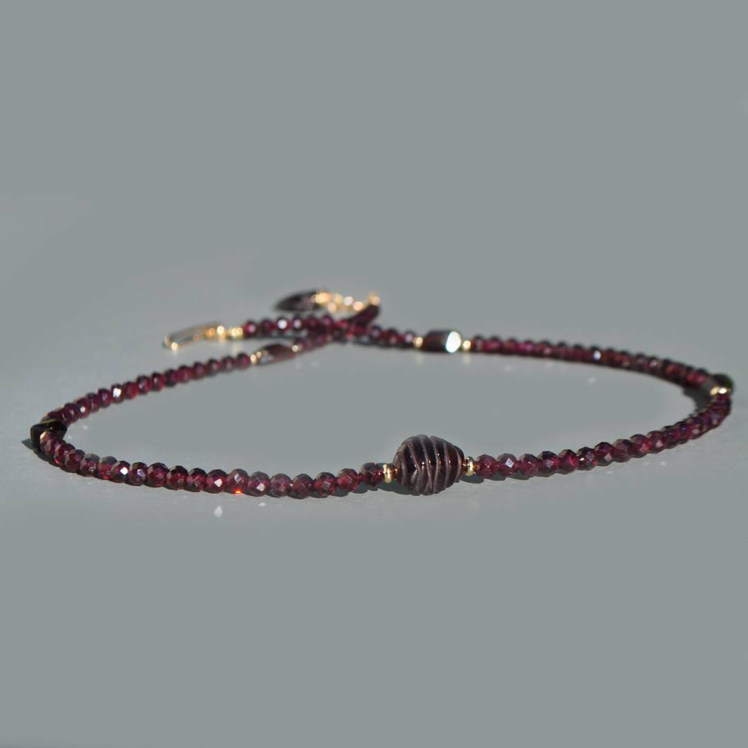 collier grenat rose t et almandin, pierre brute dos-8