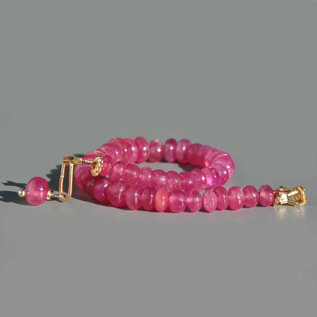 bracelet rondelle lisse saphir rose  projet-4