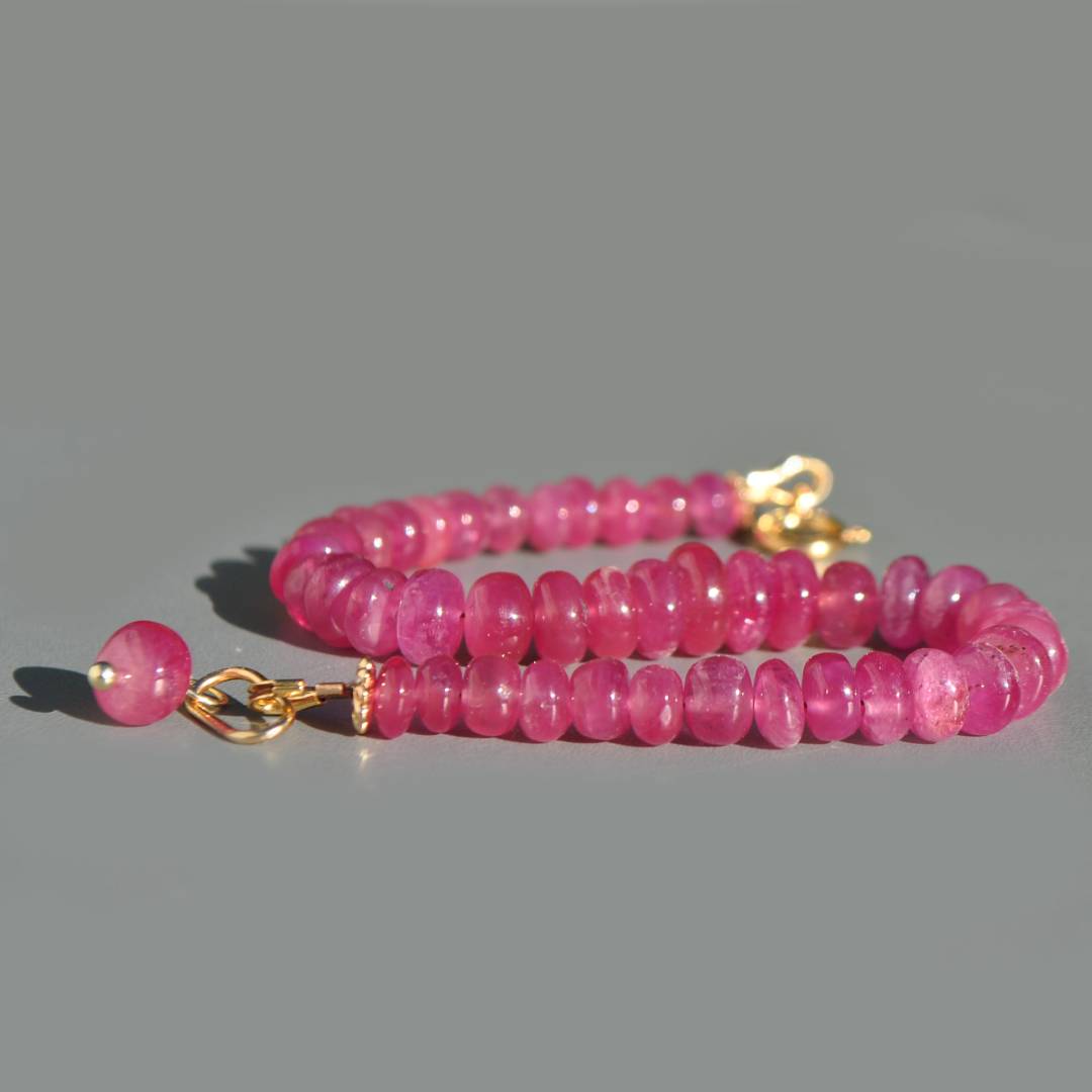 bracelet rondelle lisse saphir rose  projet-5