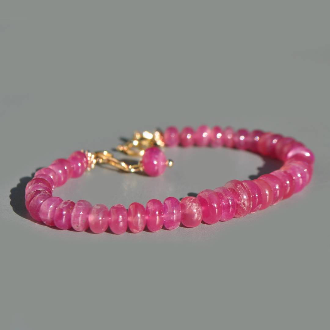 bracelet rondelle lisse saphir rose  projet-2