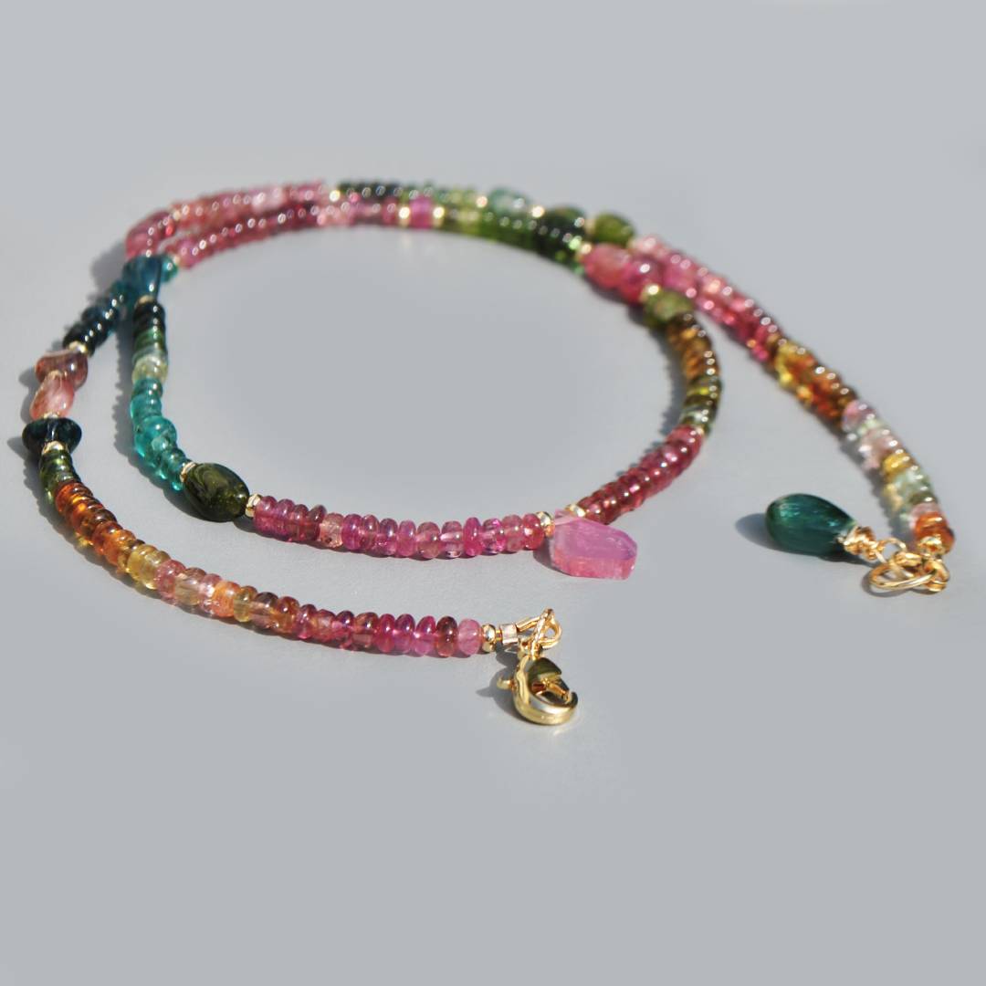 collier tourmaline multicolore goutte tourmaline rose clair brute-8