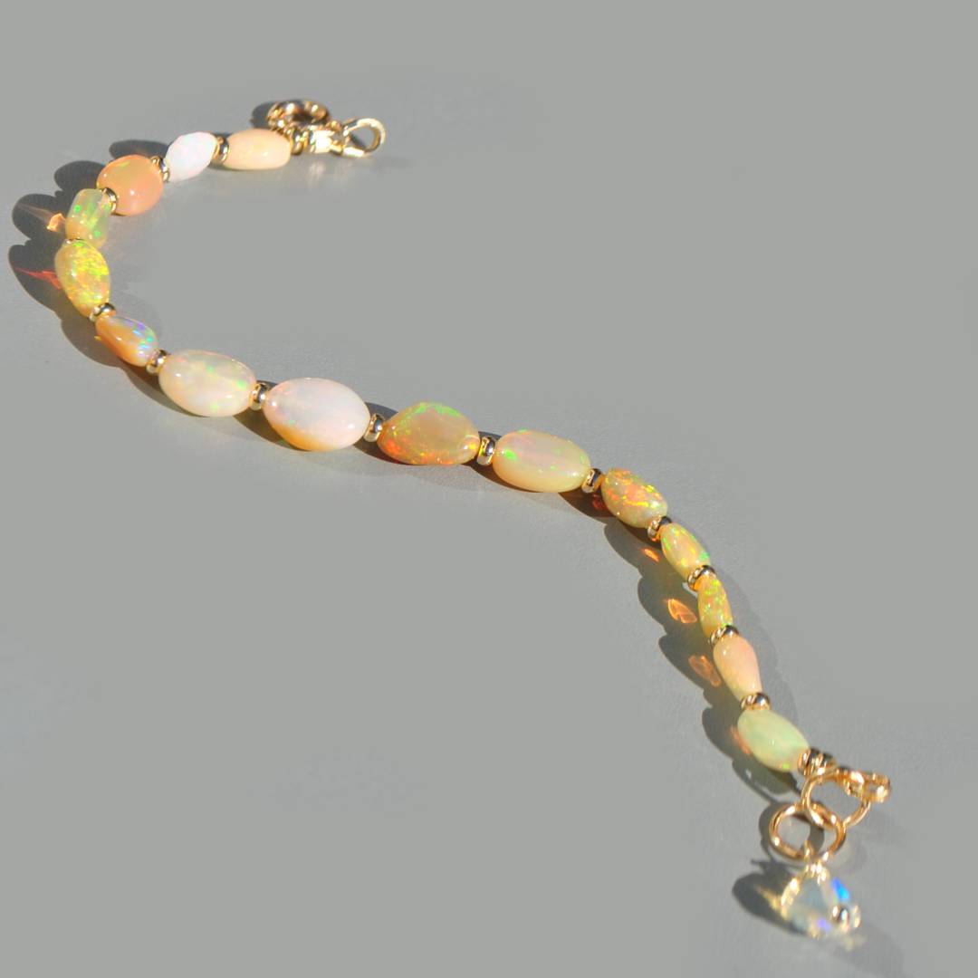 bracelet opale blanche pépite ovales-4
