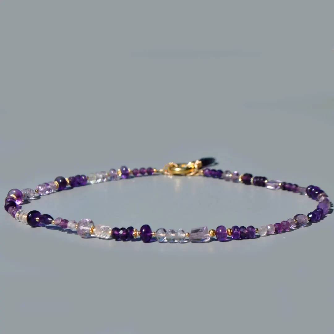 collier amethyste rose et violette