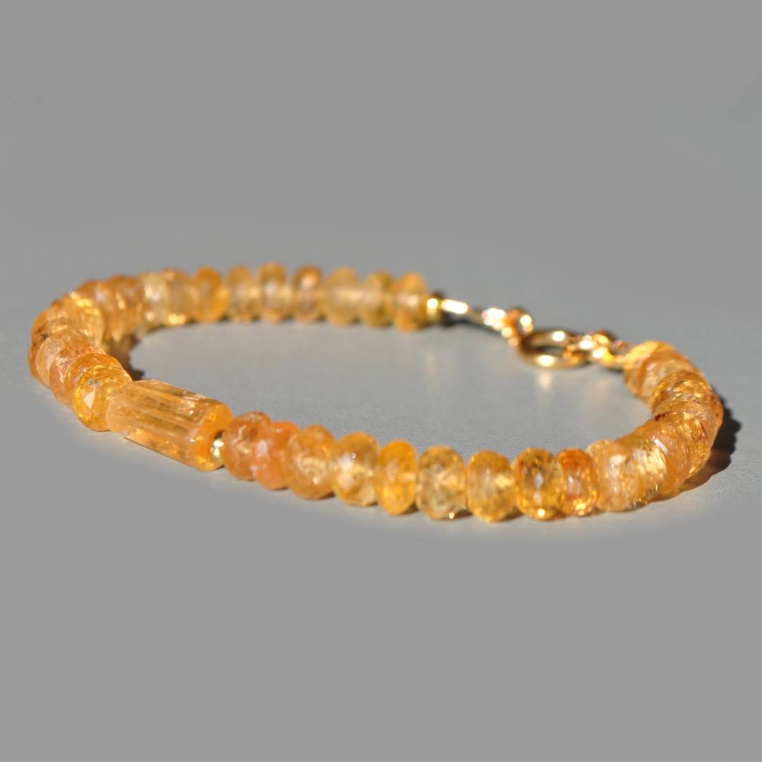 bracelet topaze impériale pierre taillée centre gold filled-2