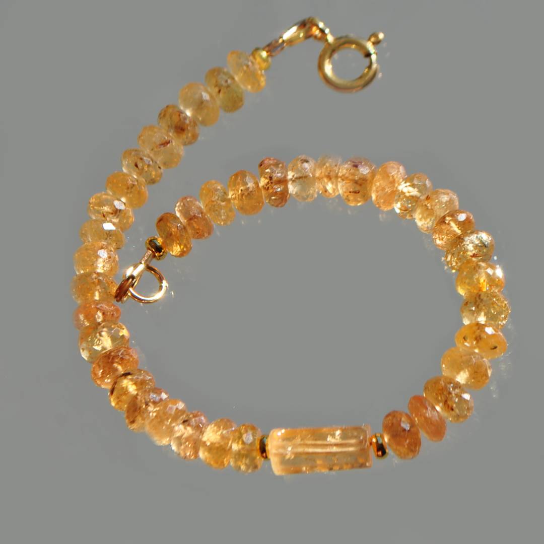 bracelet topaze impériale pierre taillée centre gold filled-9