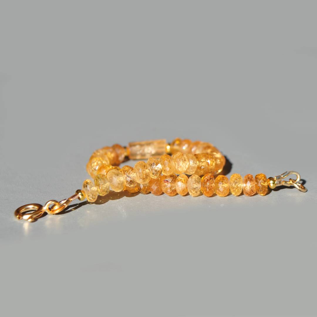 bracelet topaze impériale pierre taillée centre gold filled-5