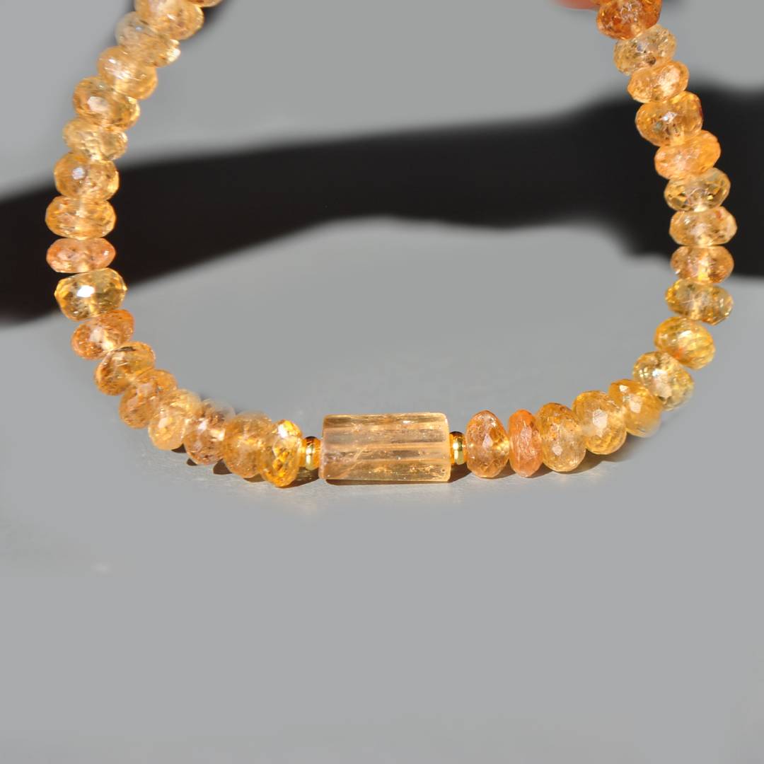 bracelet topaze impériale pierre taillée centre gold filled-4