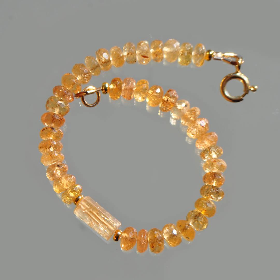 bracelet topaze impériale pierre taillée centre gold filled-6