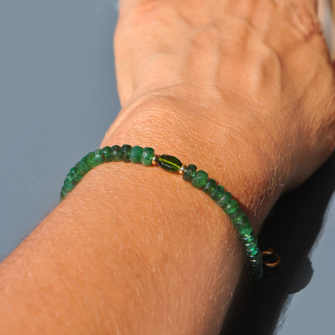 bracelet emeraude diopside-A