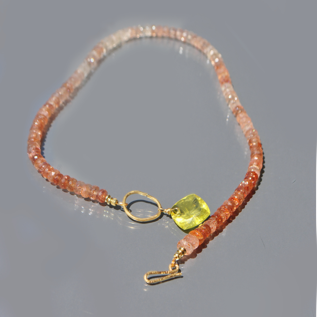 collier pierre de soleil quartz citron