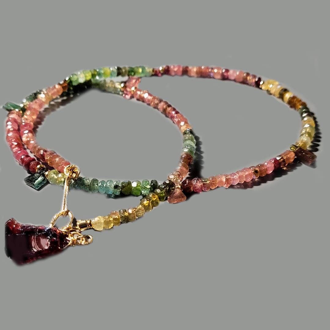 collier tourmaline multicolore 369-4