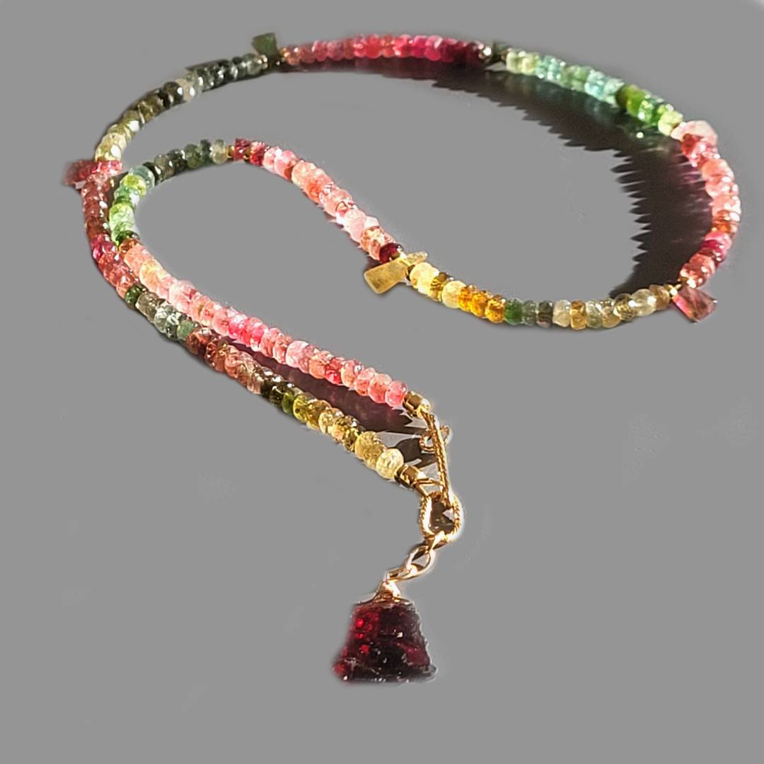 collier tourmaline multicolore 369-2