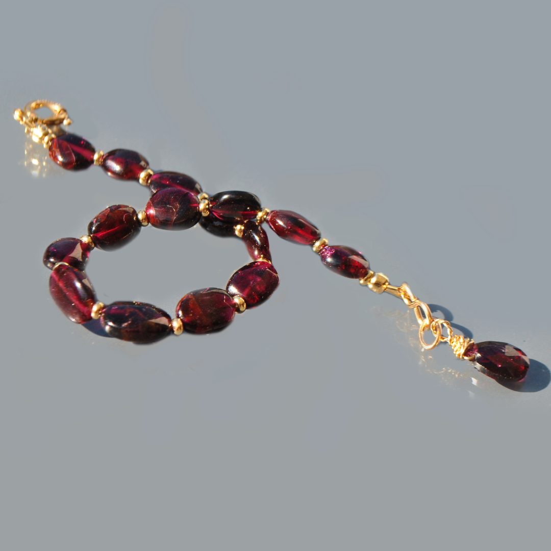 bracelet Grenat Rhodolite or14K-6