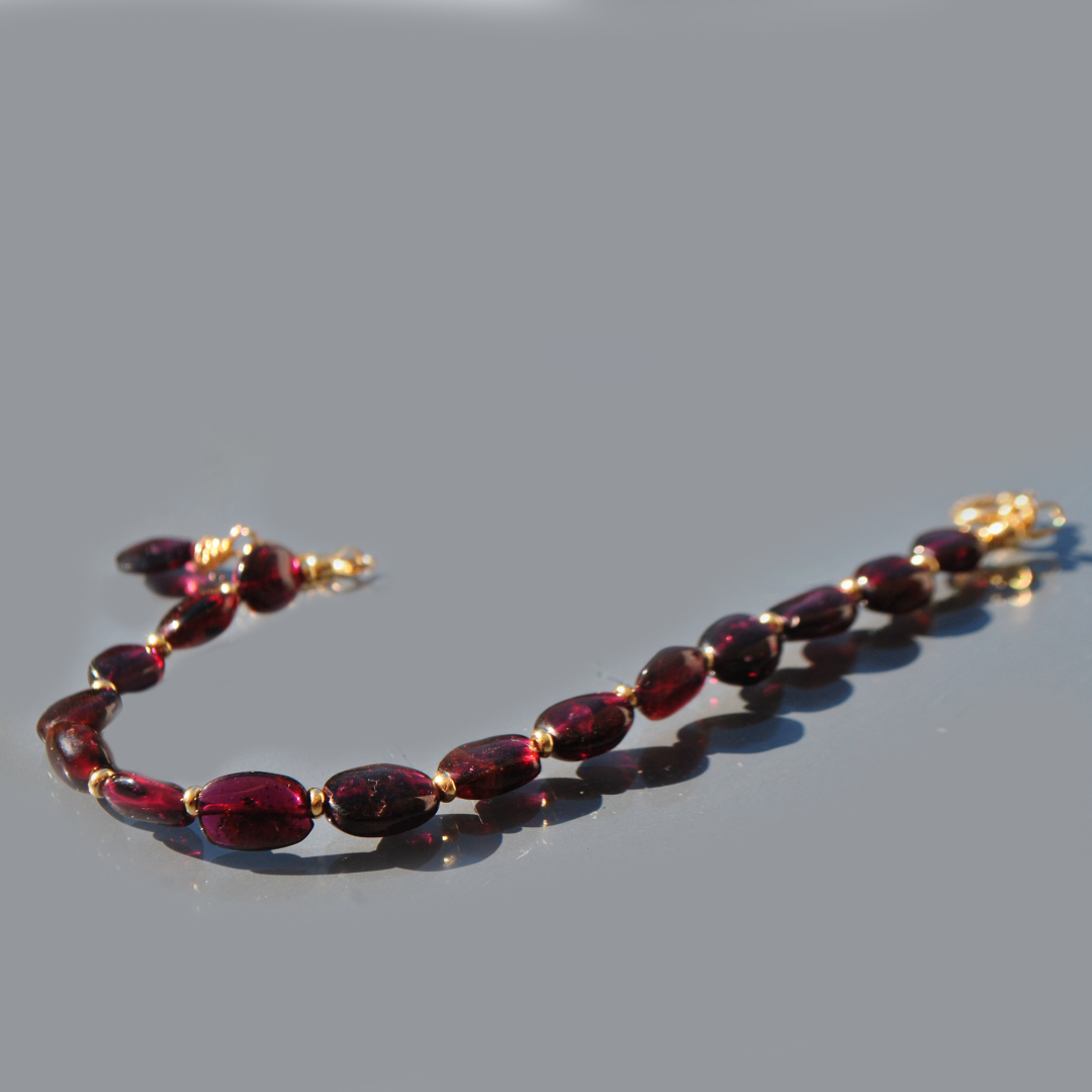 bracelet Grenat Rhodolite or14K-4