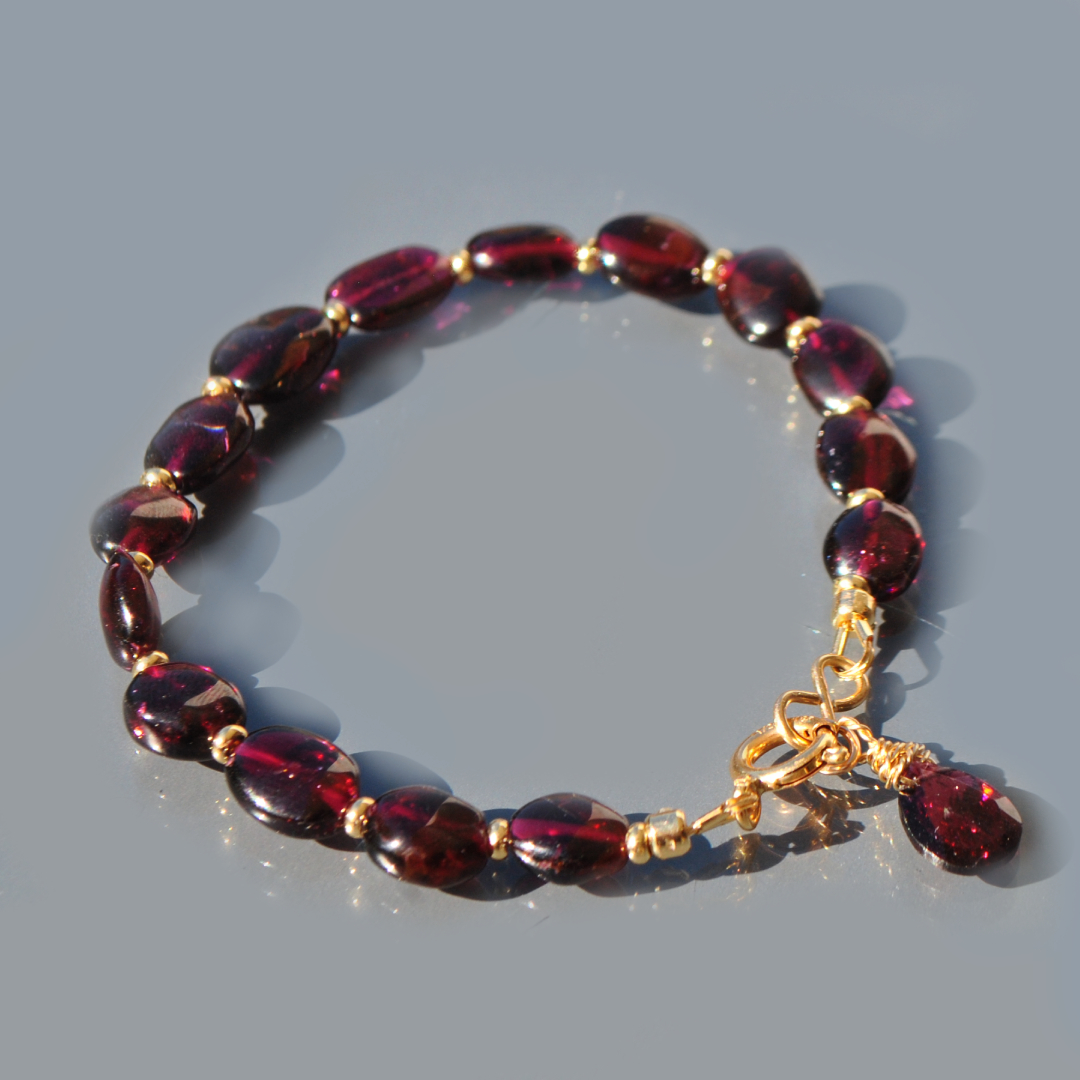 bracelet Grenat Rhodolite or14K-3