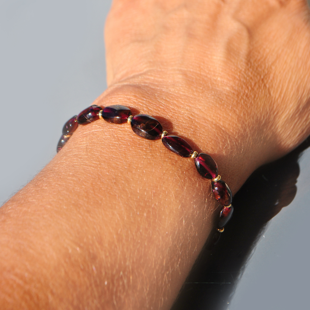 bracelet Grenat Rhodolite or14K-8