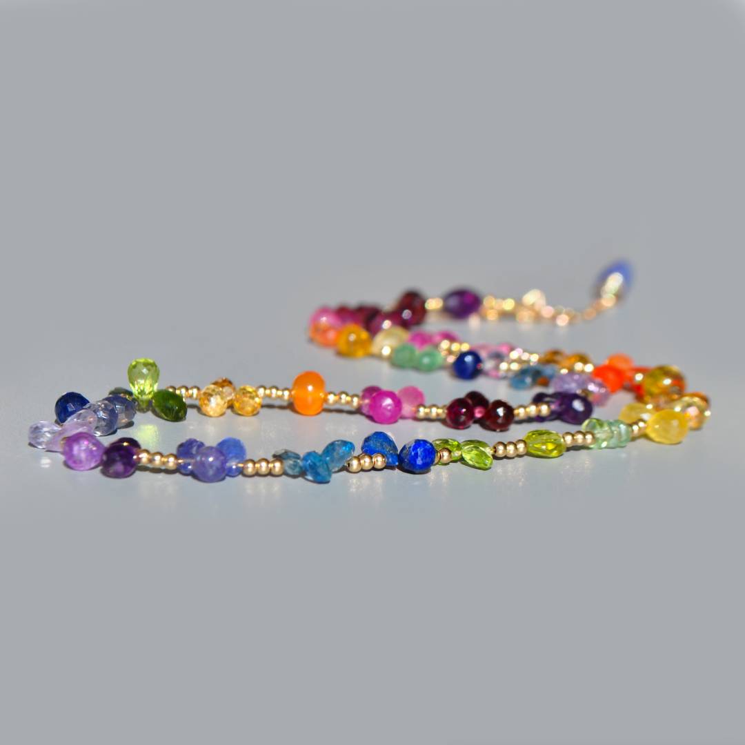 collier multi gouttes 7 chakras 2