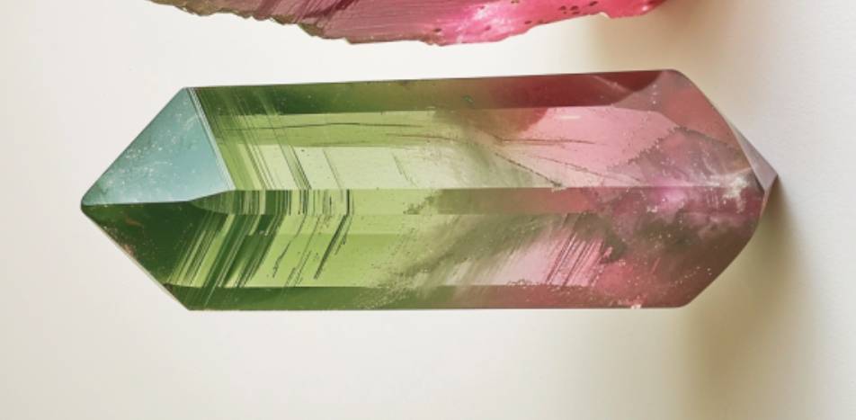 Tourmaline past&egrave;que ou melon d'eau brute 